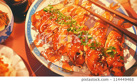 Delicious seafood bowl bento Delicious seafood bowl bento 114449468