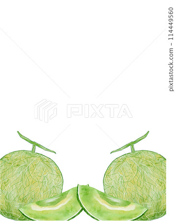 水彩畫的簡單瓜豎框插畫素材 114449560