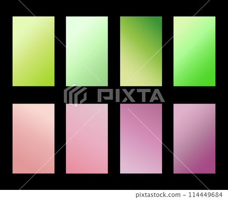 Set of gradients bright, smooth, pastel gradient colors designs for devices, computers and modern smartphone screen backgrounds. Vector illustration. Set of gradients bright, smooth, pastel gradient colors designs for devices, computers and modern smartphone screen backgrounds. Vector illustration. 114449684