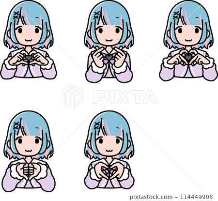 雷系少女的5種心型手指姿勢 114449908