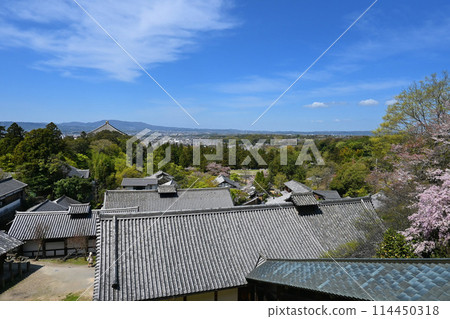 The Great Buddha Hall as seen from the National Treasure Nigatsudo Hall of the World Heritage Todaiji Temple The Great Buddha Hall as seen from the National Treasure Nigatsudo Hall of the World Heritage Todaiji Temple 114450318