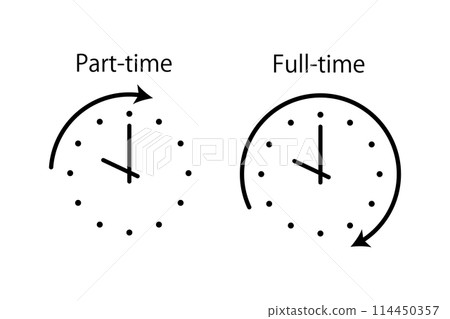 代表兼職和全職的圖標 114450357