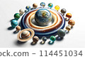 Colorful natural stone planets and galaxies 114451034