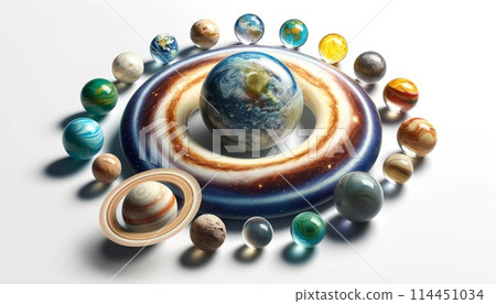 色彩繽紛的天然石行星和星系 114451034