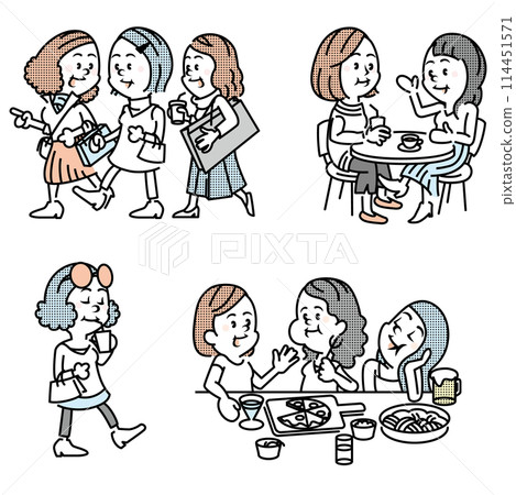 Women's holiday illustration Women's holiday illustration 114451571