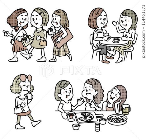 Women's holiday illustration 114451573