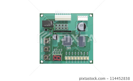 真實且準確創建的印刷電路板影像，可用於解釋電子元件 114452838