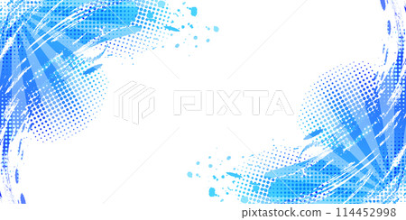 Blue Gradient Brush Texture Background with Halftone Effect. Vibrant Sport Background with Grunge Style 114452998