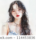A woman in a white dress 114453836