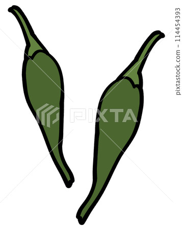 簡單的青辣椒插畫素材 簡單的青辣椒插畫素材 114454393