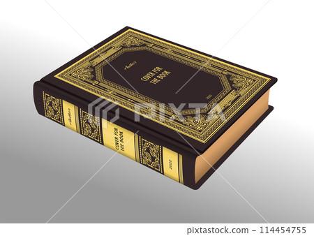 Old book cover design elements. 3d vector cover hand drawn illustration Old book cover design elements. 3d vector cover hand drawn illustration 114454755