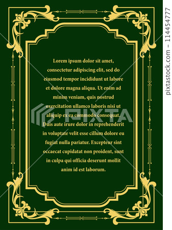 Gold ornament on dark background. Can be used as invitation card. Book cover. Vector illustration. Hand drawn illustration Gold ornament on dark background. Can be used as invitation card. Book cover. Vector illustration. Hand drawn illustration 114454777