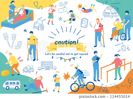 Injured person illustration collection Injured person illustration collection 114455014