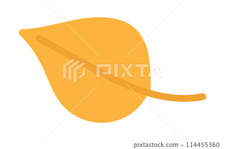 Autumn season leaf in flat design. Forest dry orange foliage with twig. Vector illustration isolated. Autumn season leaf in flat design. Forest dry orange foliage with twig. Vector illustration isolated. 114455360