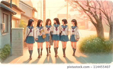 Students returning home 114455407