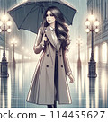 Rain, umbrella and woman 114455627