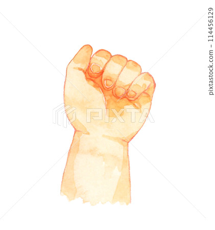 Baby's hand gently held, hand-drawn watercolor illustration Baby's hand gently held, hand-drawn watercolor illustration 114456129