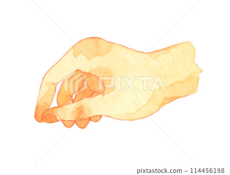 兒童的手捏捏，人手繪水彩插畫素材 114456198