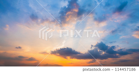 sky is a beautiful orange and blue color 114457186