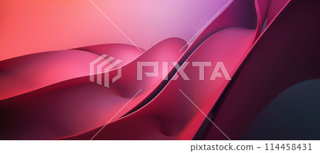 3D Abstract Design Background with Pink Fantastic Curved Shapes 3D Abstract Design Background with Pink Fantastic Curved Shapes 114458431