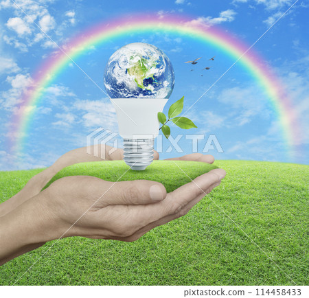 Green ecology and saving energy concept, Elements of this image furnished by NASA Green ecology and saving energy concept, Elements of this image furnished by NASA 114458433