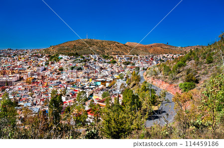 View of Zacatecas from Bufa Hill, UNESCO word heritage in Mexico 114459186