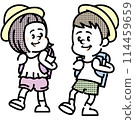 小學生上學插畫 114459659