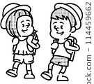 小學生上學插畫 114459662