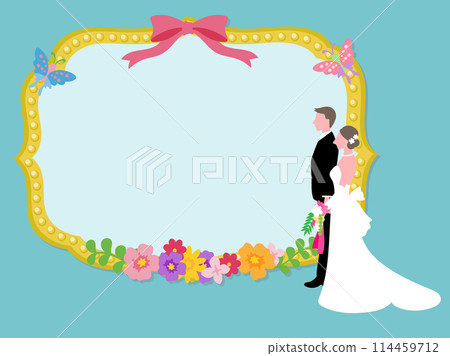 Wedding bride and groom frame 114459712