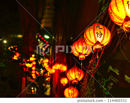 Jiufen Old Street at night, Taiwan Jiufen Old Street at night, Taiwan 114460331