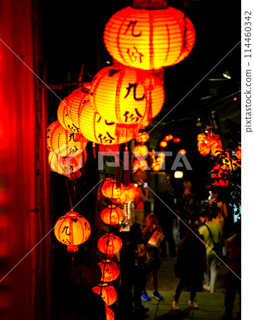 Jiufen Old Street at night, Taiwan Jiufen Old Street at night, Taiwan 114460342