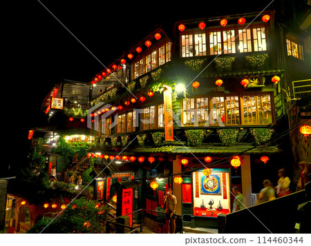 Jiufen Old Street at night, Taiwan 114460344