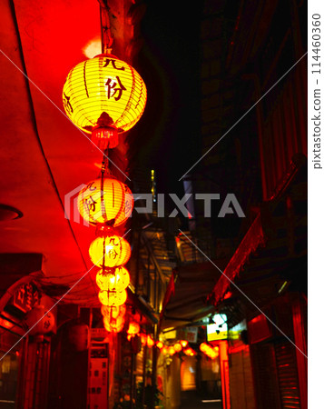 Jiufen Old Street at night, Taiwan Jiufen Old Street at night, Taiwan 114460360