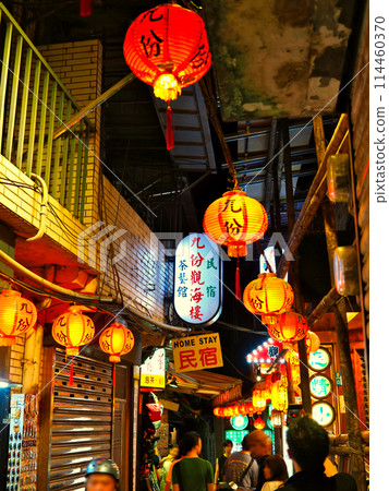 九份老街在晚上,台灣 九份老街在晚上,台灣 114460370