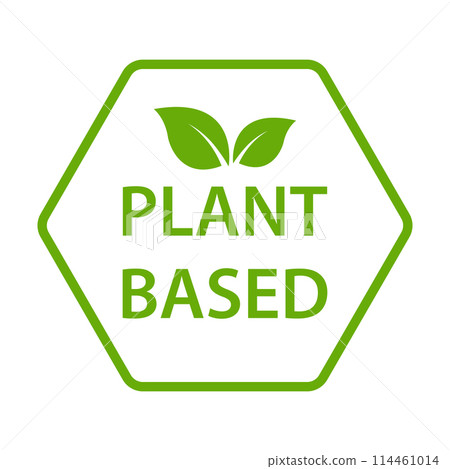 Plant based icon vector healthy food symbol vegan badge, vegetarian sign Plant based icon vector healthy food symbol vegan badge, vegetarian sign 114461014