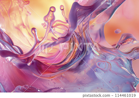 充滿活力的液體沐浴在七彩光芒中 充滿活力的液體沐浴在七彩光芒中 114461019