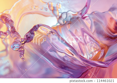 Vibrant liquid bathed in colorful light 114461021