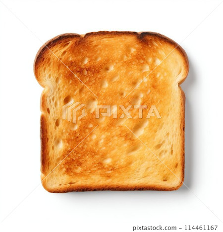 Bread Slice Lightly Toasted Isolated on White. Generative ai 114461167