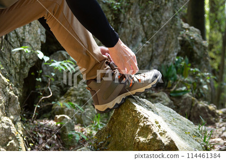 Trekking, hiking, mountain climbing image 114461384