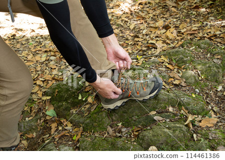 Trekking, hiking, mountain climbing image 114461386