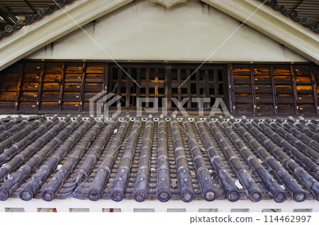 Kumamoto Castle's Uto Tower being dismantled after damage caused by the Kumamoto earthquake 114462997