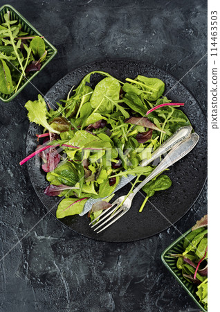 Healthy salad, leaves mix salad. 114463503