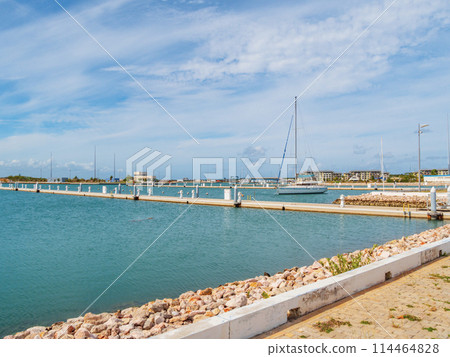 Feeling alone in an empty harbor in Varadero, Cuba. 114464828