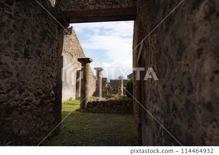 Scenery of the ruins of Pompeii 114464932
