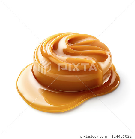 Caramel candy with caramel topping 114465022
