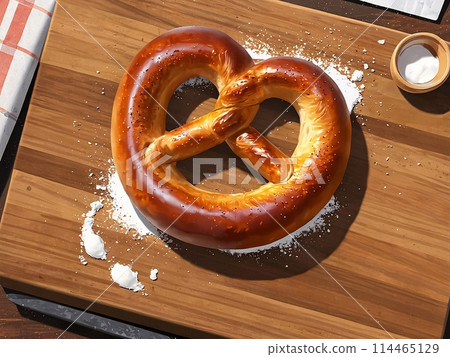 Pretzel - Realistic illustration touch - [AI generation, professional finish] 114465129