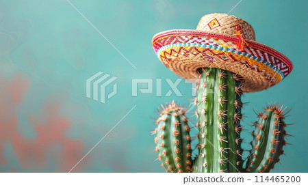 Cactus Wearing Mexican Sombrero Hat Cactus Wearing Mexican Sombrero Hat 114465200