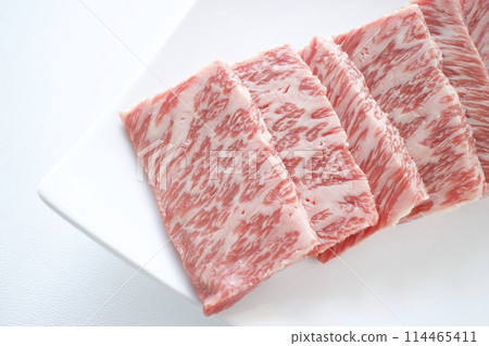 Marbled beef slices Marbled beef slices 114465411