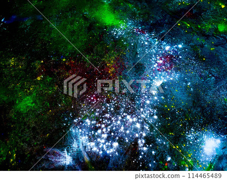 Spotted space abstract background. Cosmonautics Day, space exploration. 114465489
