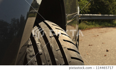 Tire Damaged By Metal Screw  114465717
